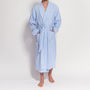Men's Blue Stripe Two Fold Flannel Robe, thumbnail 2 of 4
