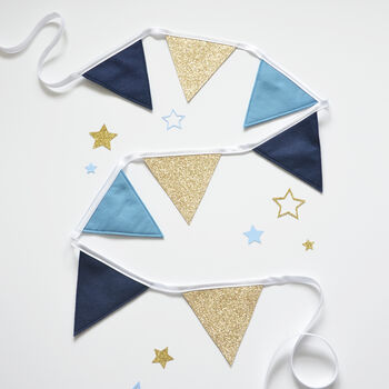 Navy And Gold Glitter Bunting, 3 of 4