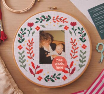 Christmas Photo Cross Stitch Kit, Festive Frame, 3 of 6