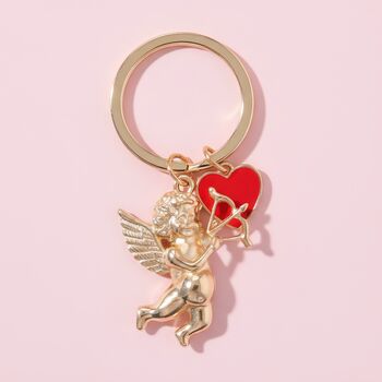 Cupid’s Delivery Cherub Heart Keyring, 3 of 3