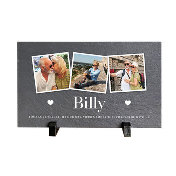 Personalised Memorial Photo Slate With Stand 25 X 15cm, 3 of 5