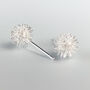 Sterling Silver Dandelion Stud Earrings, thumbnail 3 of 6