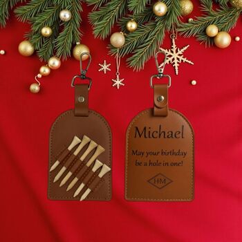 Tan Golf Tee Holder Personalised With Any Message, 9 of 10