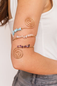 Bohemian Gold Plated And Crystal Stone Upper Arm Cuff, 2 of 7