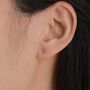 Sterling Silver Tiny Moon Earrings, thumbnail 2 of 12