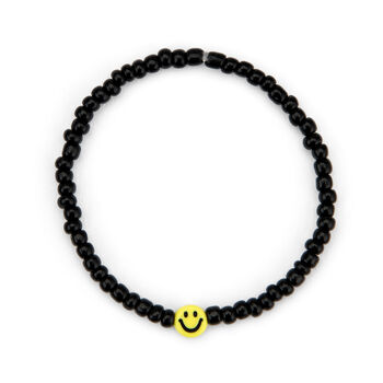 Black Smiley Beaded Stacker Bracelet, 2 of 2