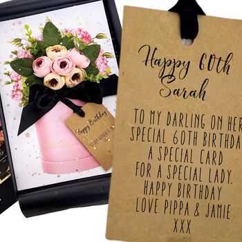 Luxury Personalised 60th Birthday Card For Her Peony Flower Card, 2 of 11
