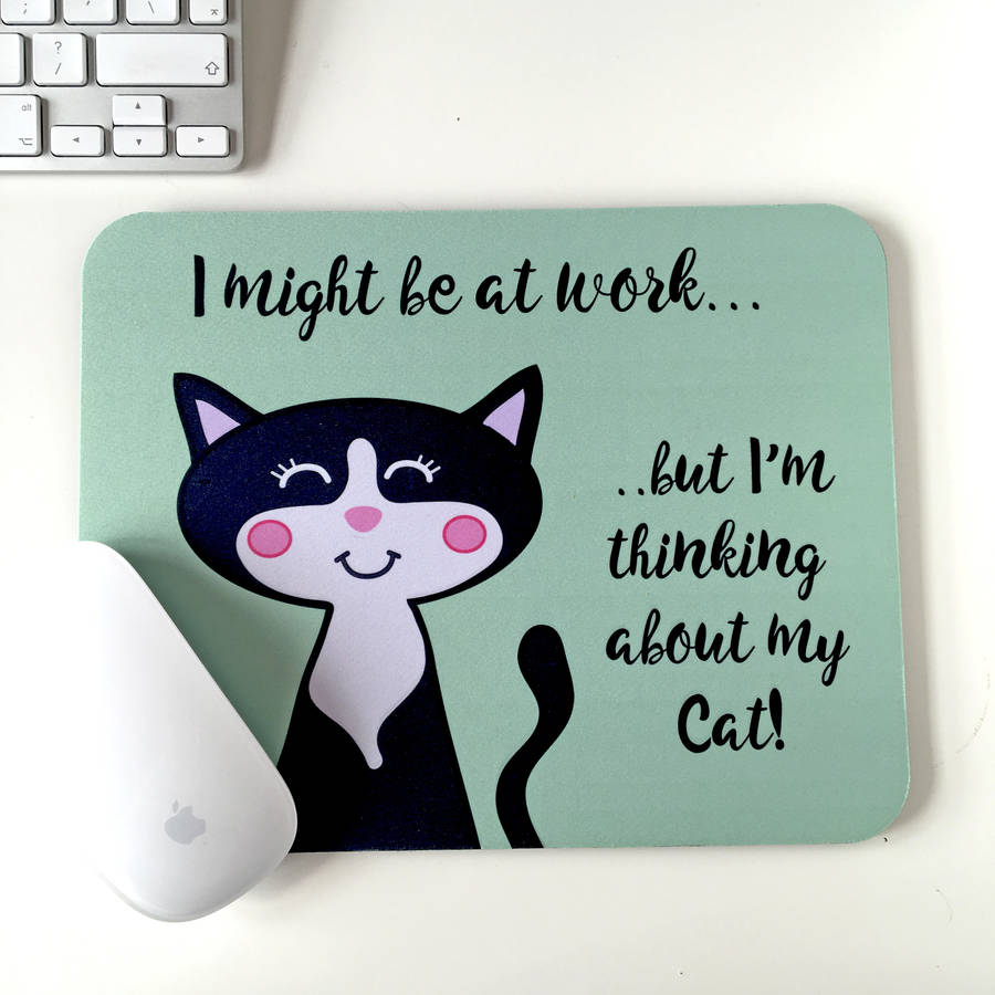 Cat Mouse Pad, Pale Blue/Blue/Pale Pink