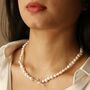 Freshwater Pearl Toggle Necklace In Silver Plating, thumbnail 1 of 10