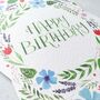 'Happy Birthday' Hand Lettered Floral Watercolour Card, thumbnail 2 of 2