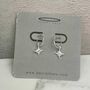 Sterling Silver Earrings Snowflake North Star Huggies, thumbnail 7 of 7