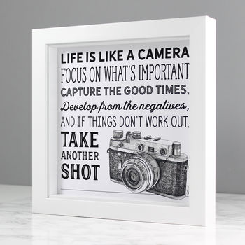 'Life Is Like A Camera' Illustrated Quote Print, 2 of 3