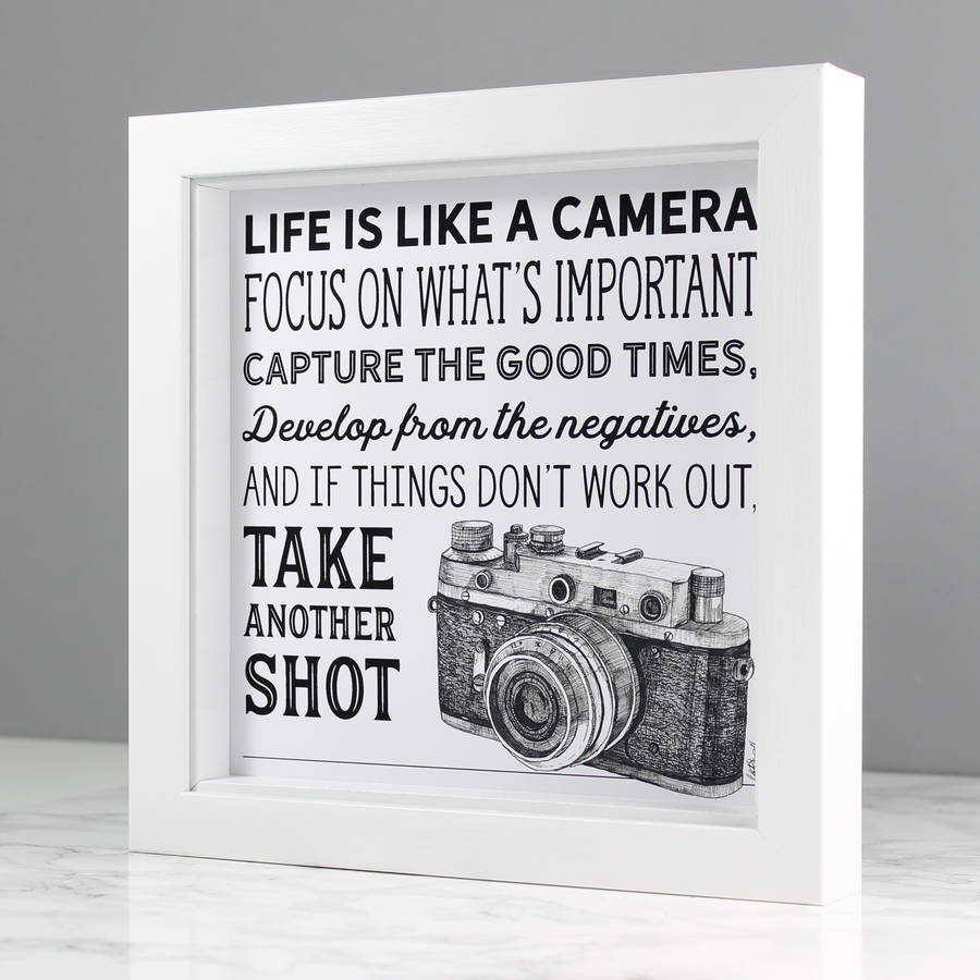  Life Is Like A Camera Illustrated Quote Print By Wit Wisdom 