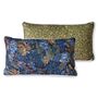 Blue Damask Floral Double Sided Print Cushion, thumbnail 2 of 3