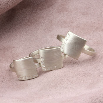 Personalised Square Affirmation Ring, 7 of 8