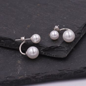 Stud Earrings Ear Jackets With Simulated Pearls, 5 of 12