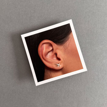 Safe Travels Sterling Silver Airplane Earrings, 7 of 8