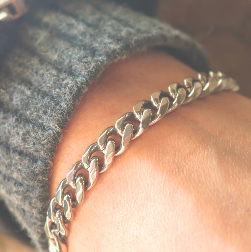 Thick Curb Chain Bracelet 8mm 316 Stainless Steel, 1 of 9