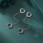 Cz Hoop And Cuff Huggie Hoop Earrings In Sterling Silver, thumbnail 2 of 11