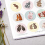 Woodland Animal Circle Sticker Sheet, thumbnail 3 of 3