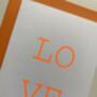 Handprinted Love Card, thumbnail 2 of 2