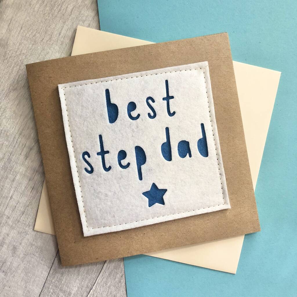 'Best Step Dad' Felt Birthday/Father's Day Card