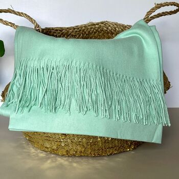 Super Soft Plain Pashmina Style Scarf In Mint, 4 of 4