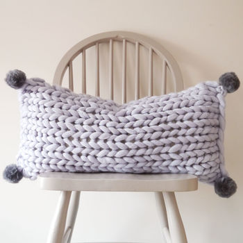 Oblong Chunky Knit Panel Cushion, 3 of 7