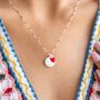 Enamel Heart And Disc Personalised Message Necklace, thumbnail 1 of 11