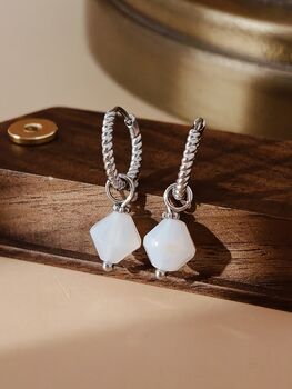 Aurora Rhombus Dendritic Agate Earrings, 7 of 8