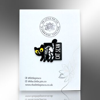 Cat Scan Enamel Pin Badge, Gifts For Vets And Cat Lovers, 4 of 8