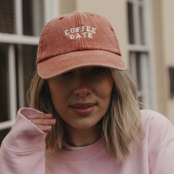 Personalised Embroidered Coffee Date Cap, 3 of 6