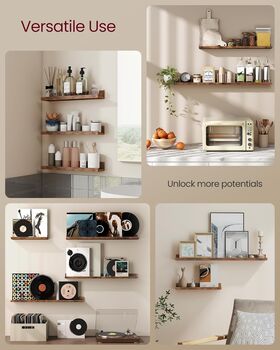 Floating Wall Shelves Display Shelf Ledge With Raised Edges, 10 of 10