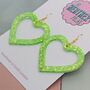 Large Sparkly Heart Earrings, thumbnail 9 of 12