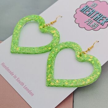Large Sparkly Heart Earrings, 9 of 12