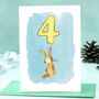Rabbit Fourth Birthday Card, thumbnail 1 of 7