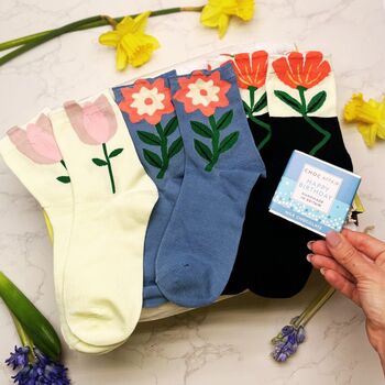 Mother’s Day Flower Socks Gift Set – Cosy Floral Socks Gift For Mum, 6 of 9