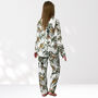 Giraffe And Leopard Print 100% Cotton Ladies Pyjamas In White, thumbnail 5 of 10