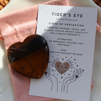Tiger's Eye Polished Heart For Strength And Confidence, 3 of 8