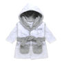 Personalised White And Grey Baby Dressing Gown, thumbnail 5 of 10
