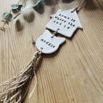 Home Is Where The Cat Is Clay Wall Hanging, 2 of 3