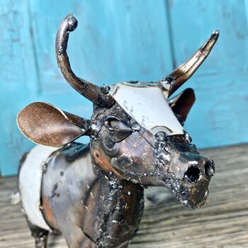 Recycled Metal Cow Garden Decoration Art098, 5 of 5