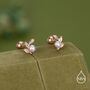 Sterling Silver Pearl Leaf Screw Back Earrings With Ball Backs, thumbnail 2 of 11