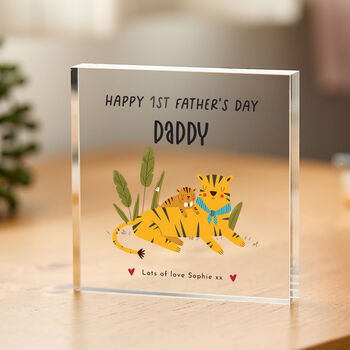 Personalised First Father’s Day Tiger Plaque Gift, 2 of 5
