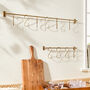 Antique Brass Wall Rail With Hooks, thumbnail 4 of 8