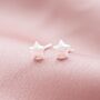 Sterling Silver Puff Star Personalised Earrings, thumbnail 2 of 10