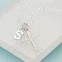 Sterling Silver Crystal Cross Necklace, thumbnail 3 of 6
