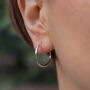 Silver Hoop Earrings Simple Everyday Jewellery, thumbnail 2 of 6