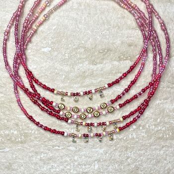 Pink Ombre Pearl And Semi Precious Love Necklace, 4 of 9
