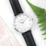 Personalised Handwriting His And Hers Black Leather Watch, thumbnail 2 of 7